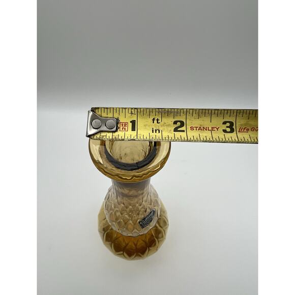 Rossini Empoli Amber Glass 13.5” Genie Bottle Decanter Italy Vintage No Stopper - Picture 7 of 11